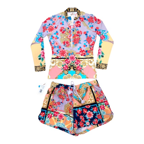 NWT Johnny Was Japer Swim Surf Shirt & Board Shorts - Picture 14 of 14